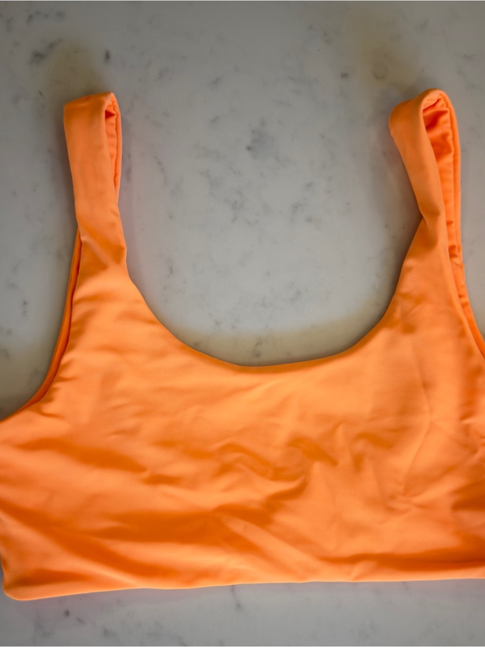 Zaful Orange Scoop Neck Bikini Top